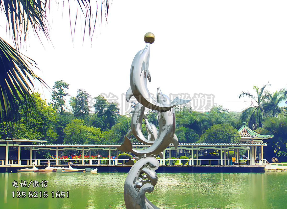水景装饰海豚景观雕塑