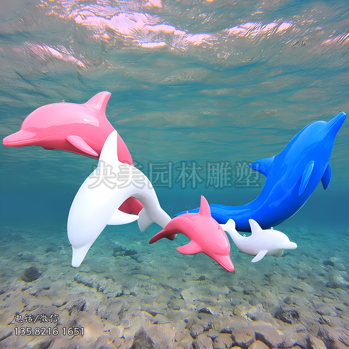 水族馆装饰海豚雕塑
