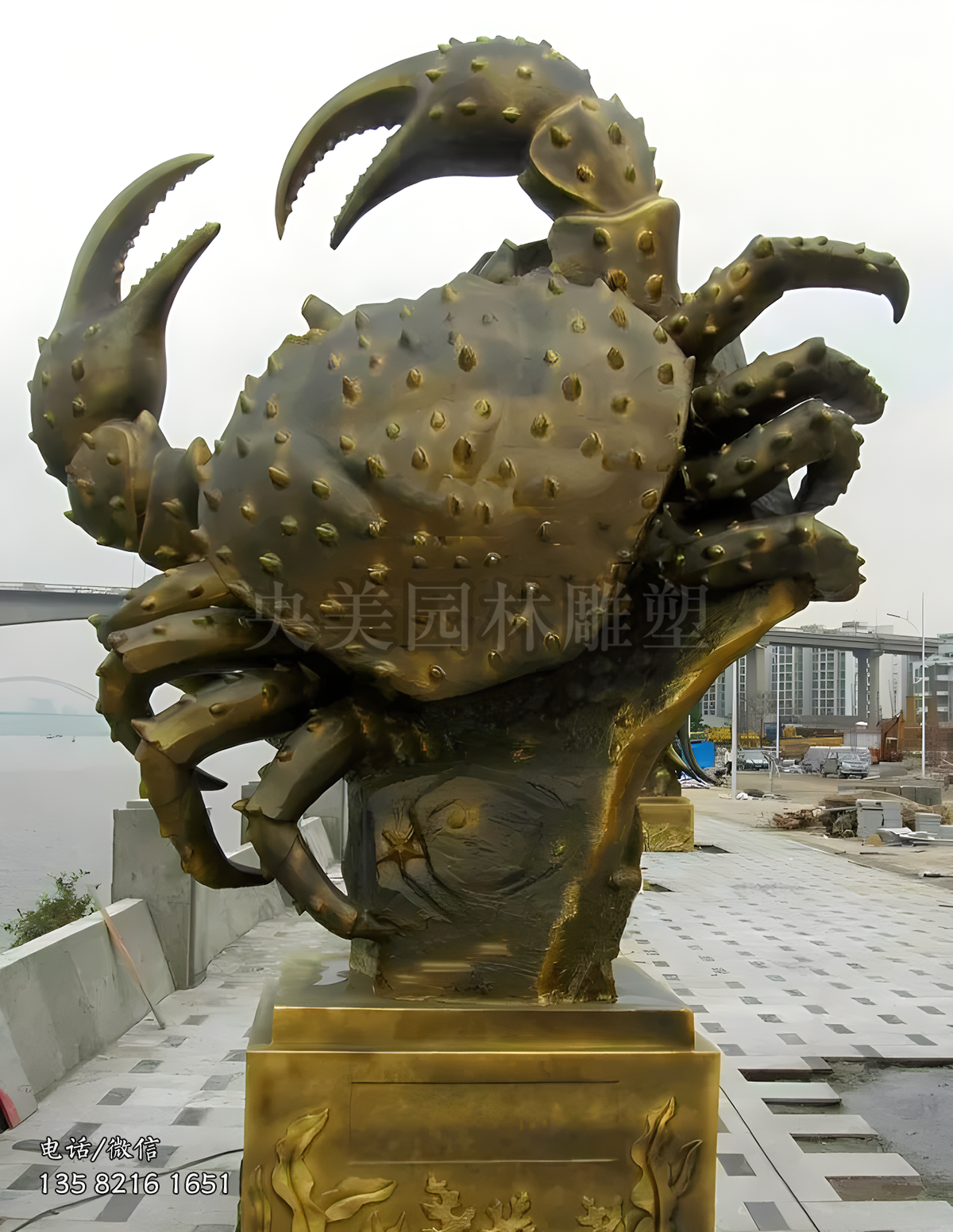铸铜仿真螃蟹雕塑