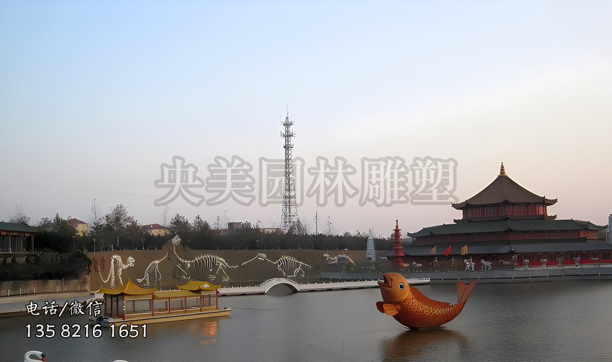 不锈钢鲤鱼景观摆件