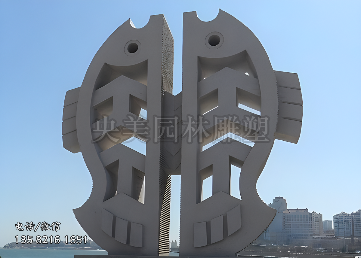 花岗岩赢博官网抽象鱼雕塑