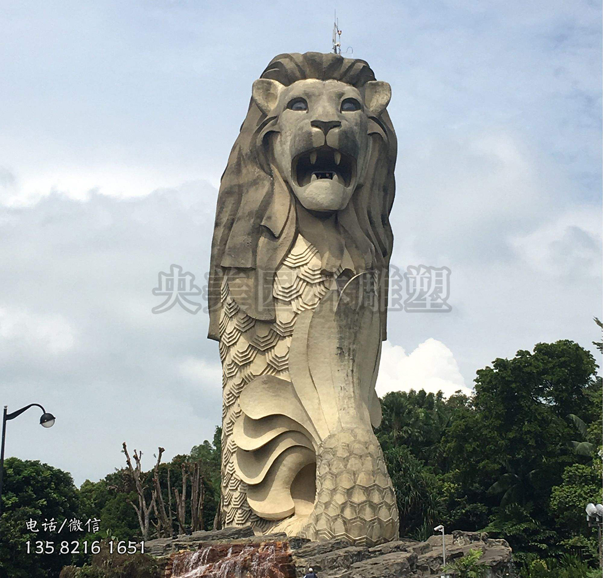 大型赢博官网鱼尾狮雕塑
