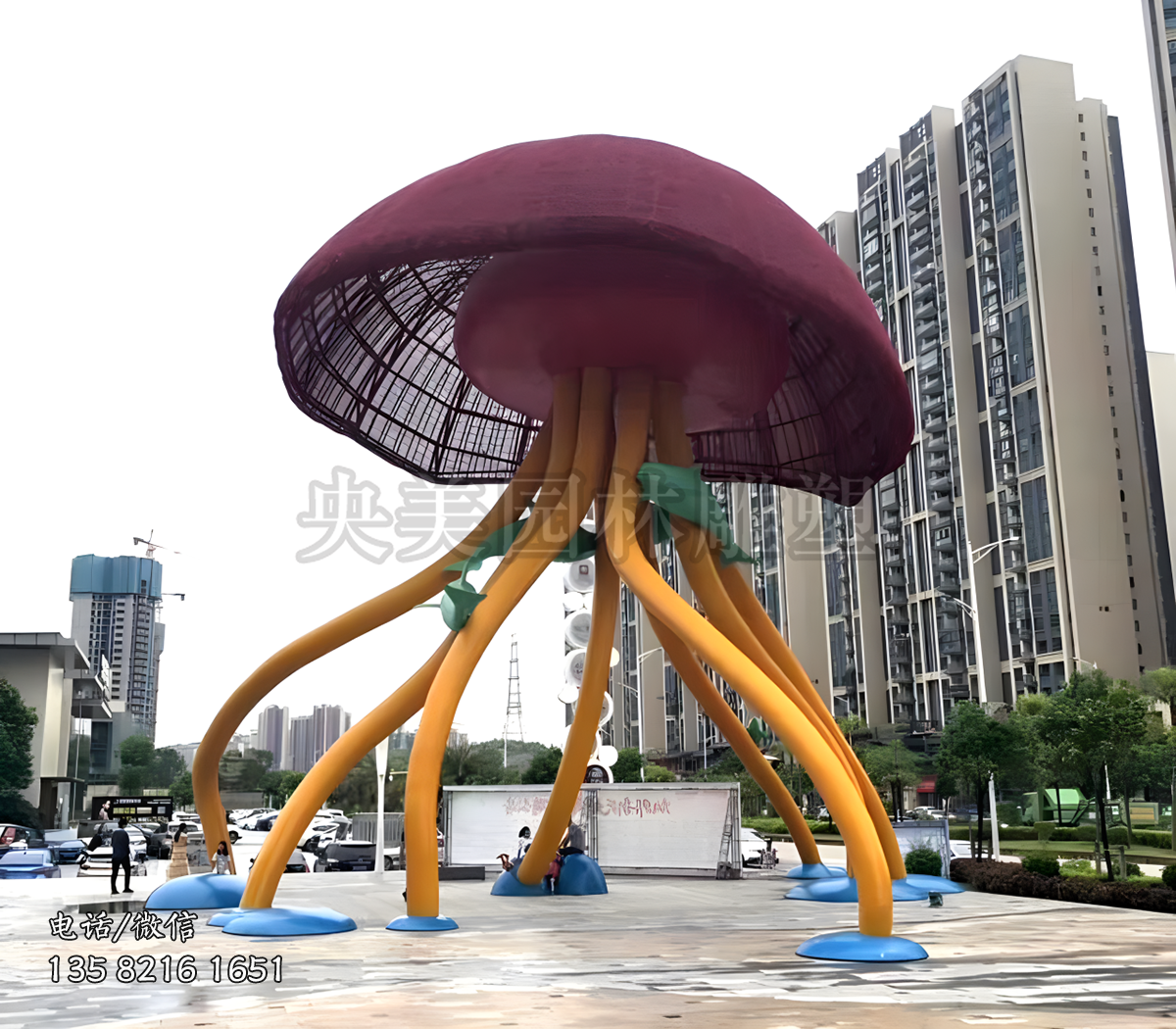 不锈钢水母景观雕塑
