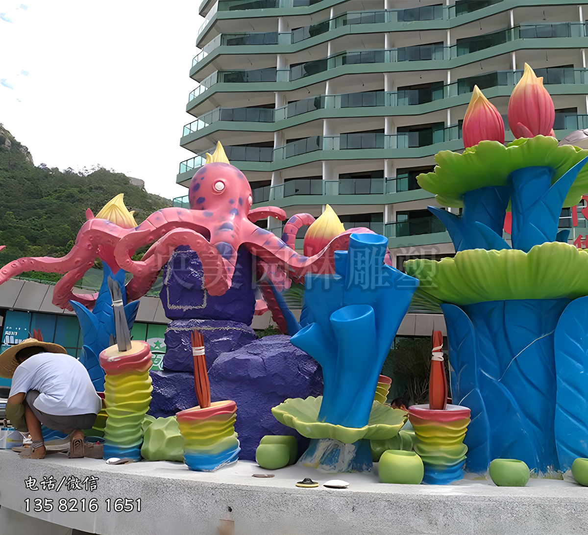 儿童游乐场章鱼景观主题雕塑