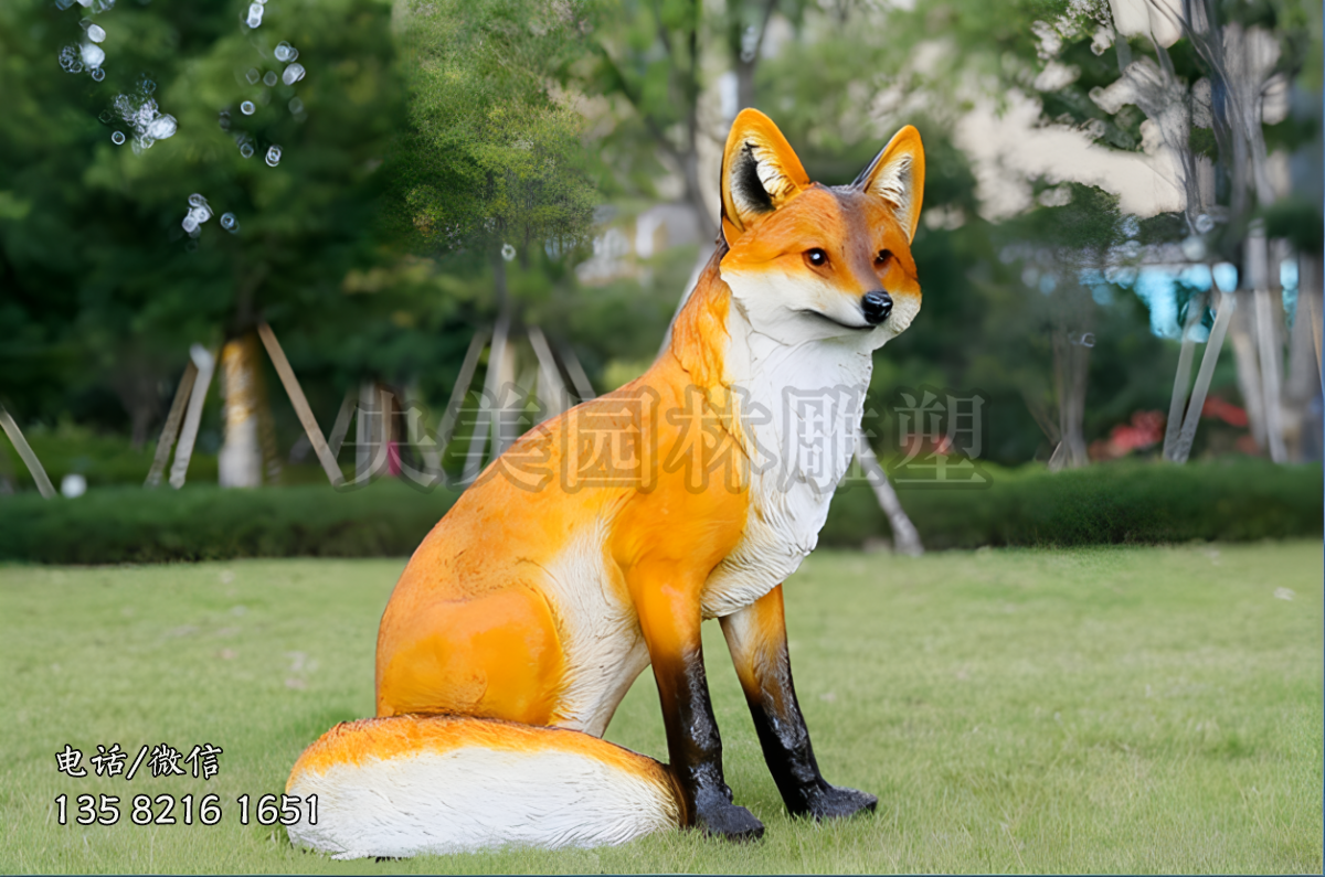 玻璃钢仿真狐狸雕塑