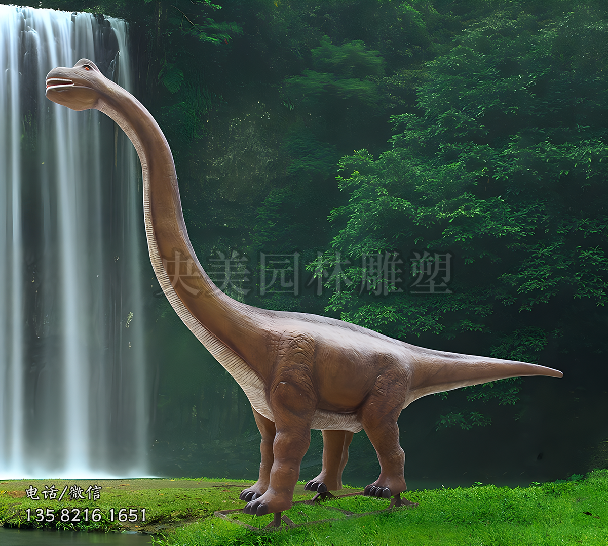 玻璃钢仿真腕龙雕塑