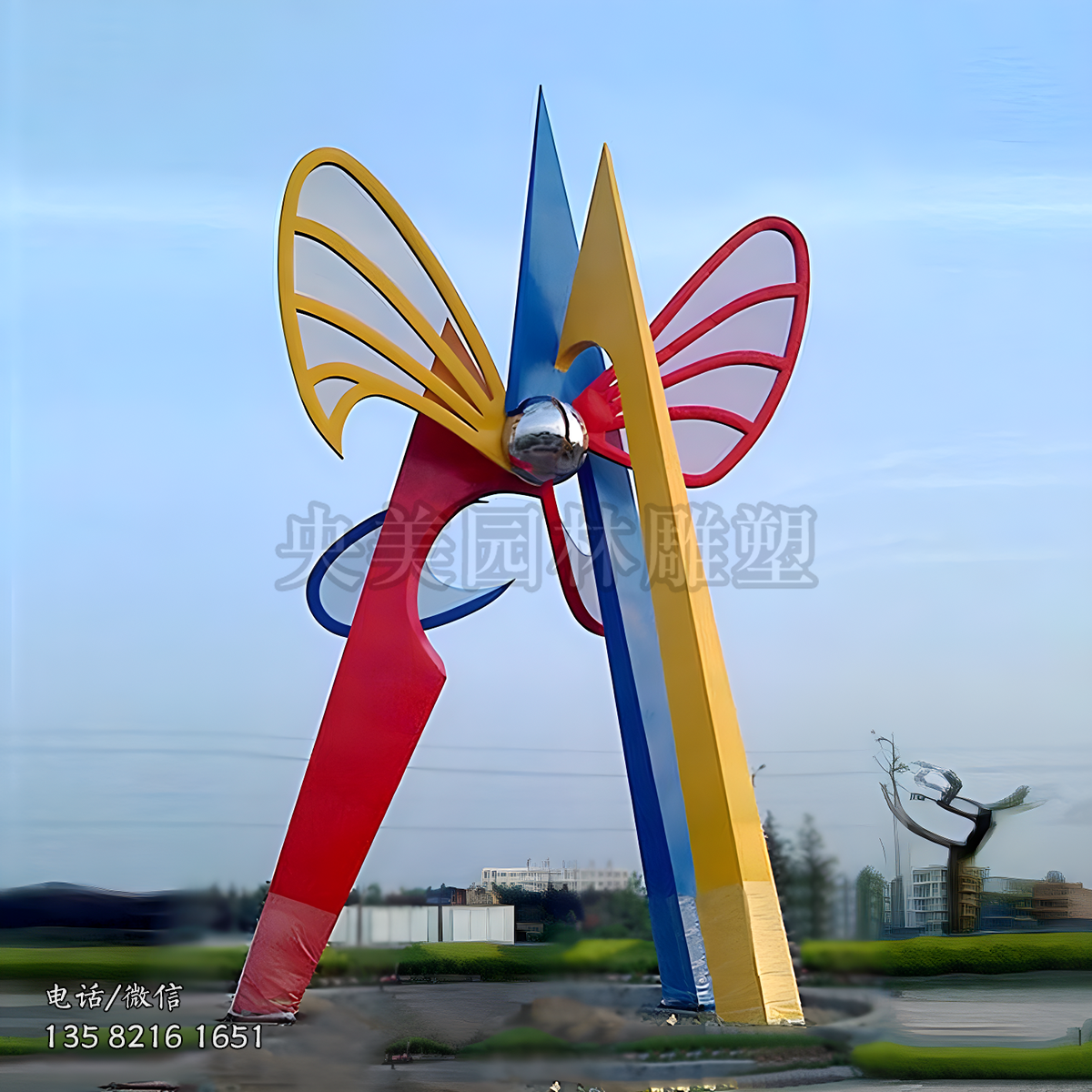 蝴蝶造型不锈钢景观雕塑