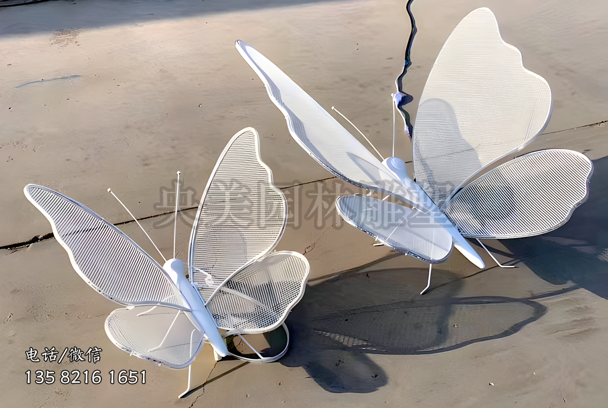 不锈钢编织网格蝴蝶雕塑
