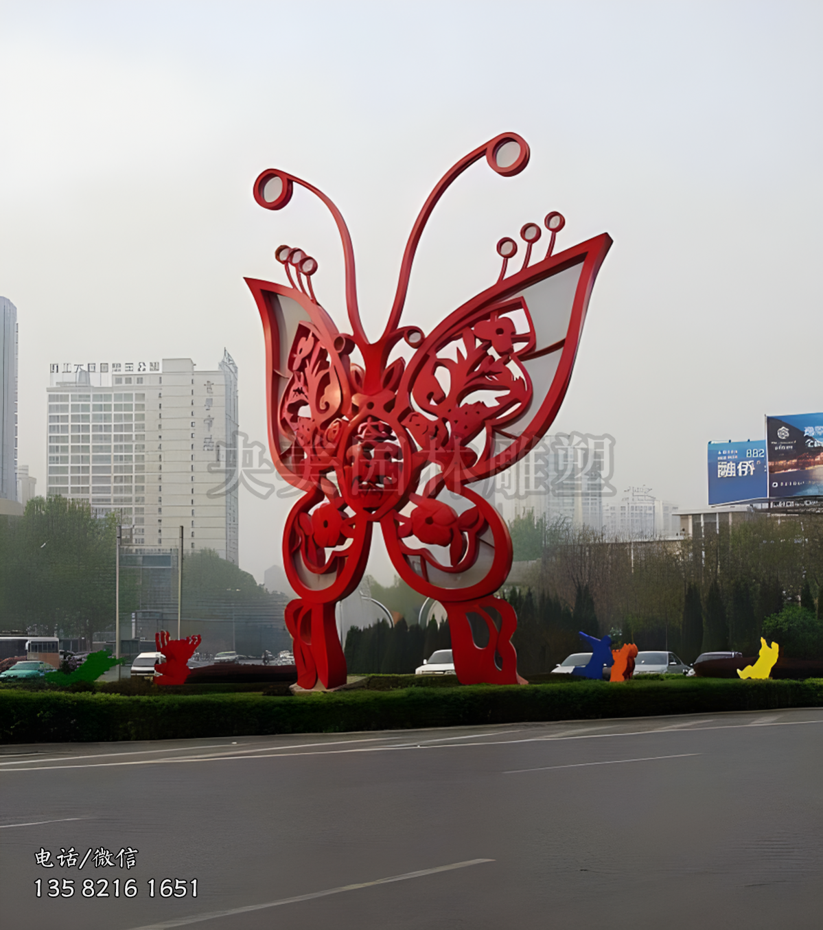 大型不锈钢蝴蝶景观雕塑