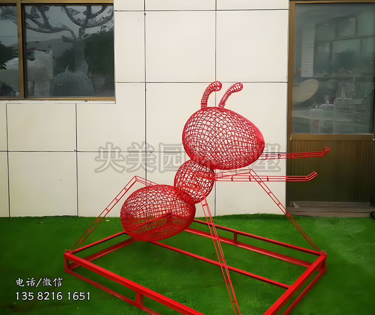 铁艺网格蚂蚁雕塑