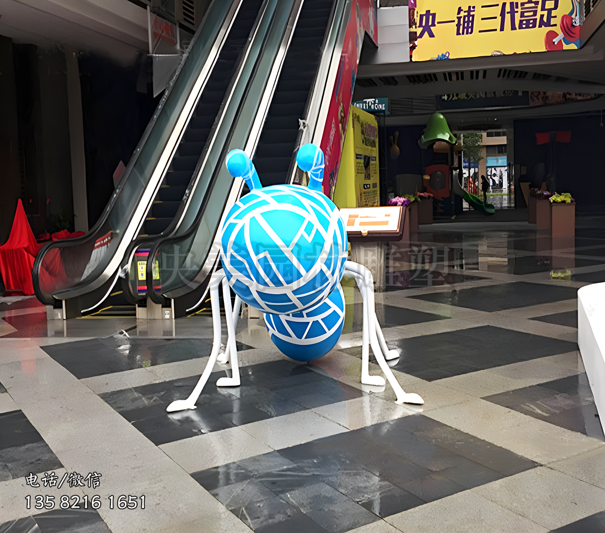彩绘蚂蚁玻璃钢雕塑