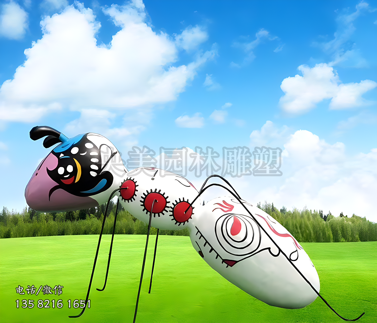 手工彩绘玻璃钢蚂蚁雕塑