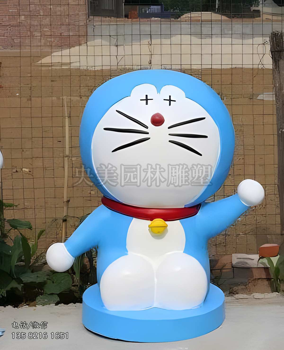玻璃钢机器猫哆啦A梦雕塑