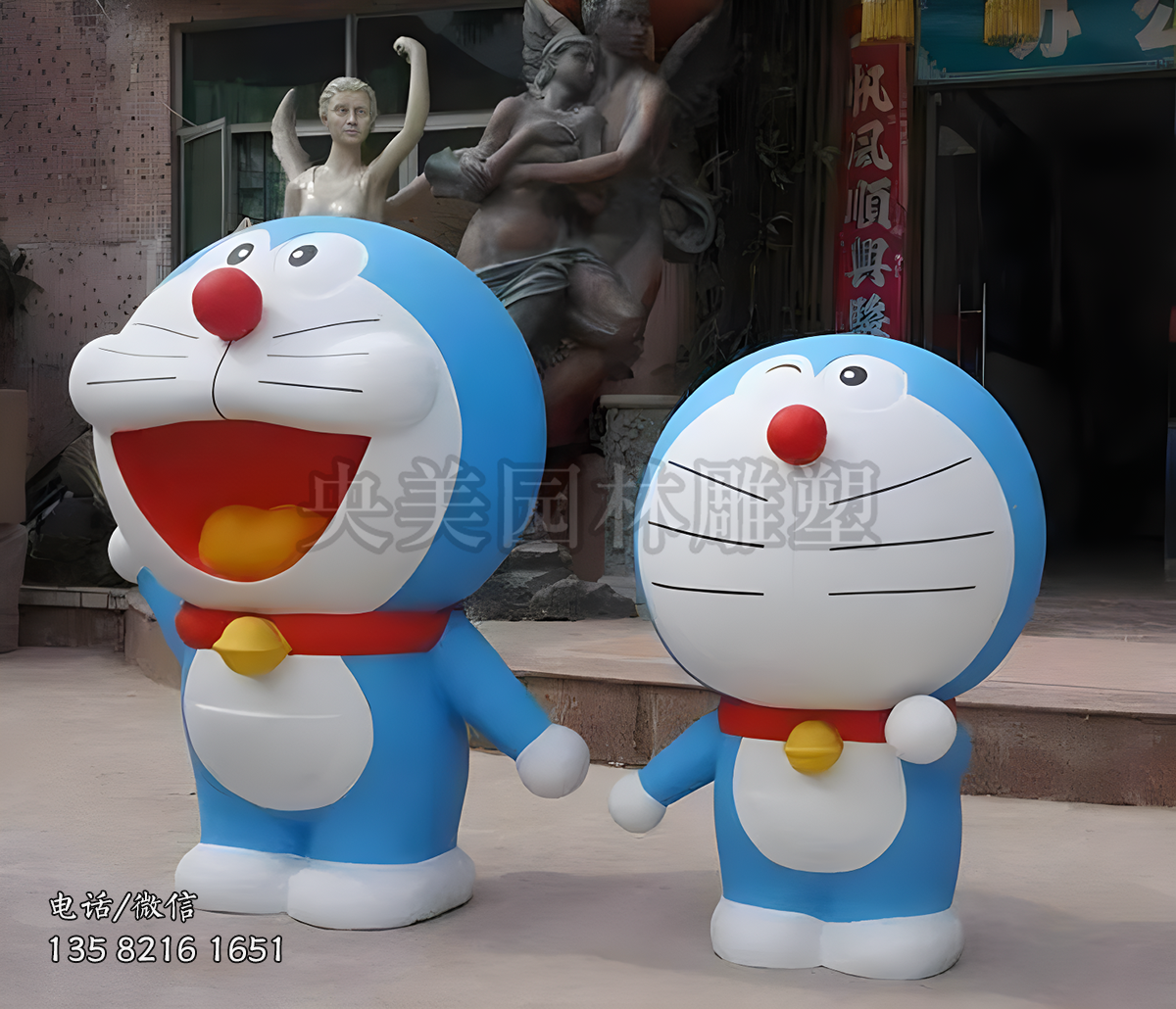 玻璃钢仿真哆啦A梦雕塑