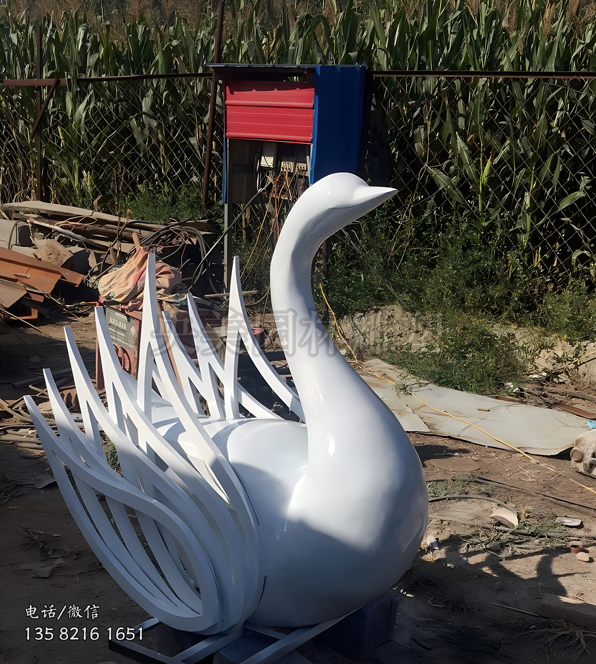抽象天鹅玻璃钢动物雕塑