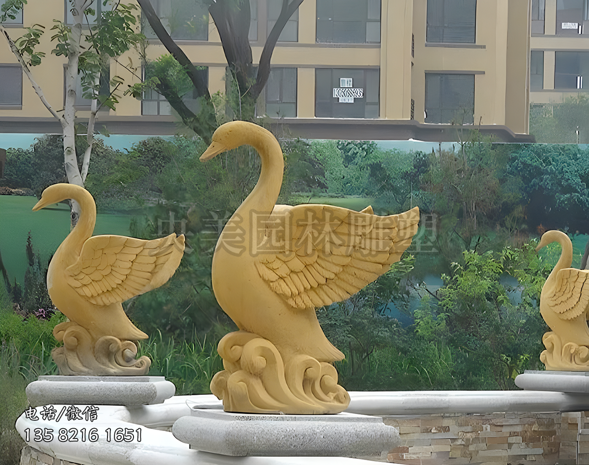 喷泉装饰动物喷水天鹅雕塑