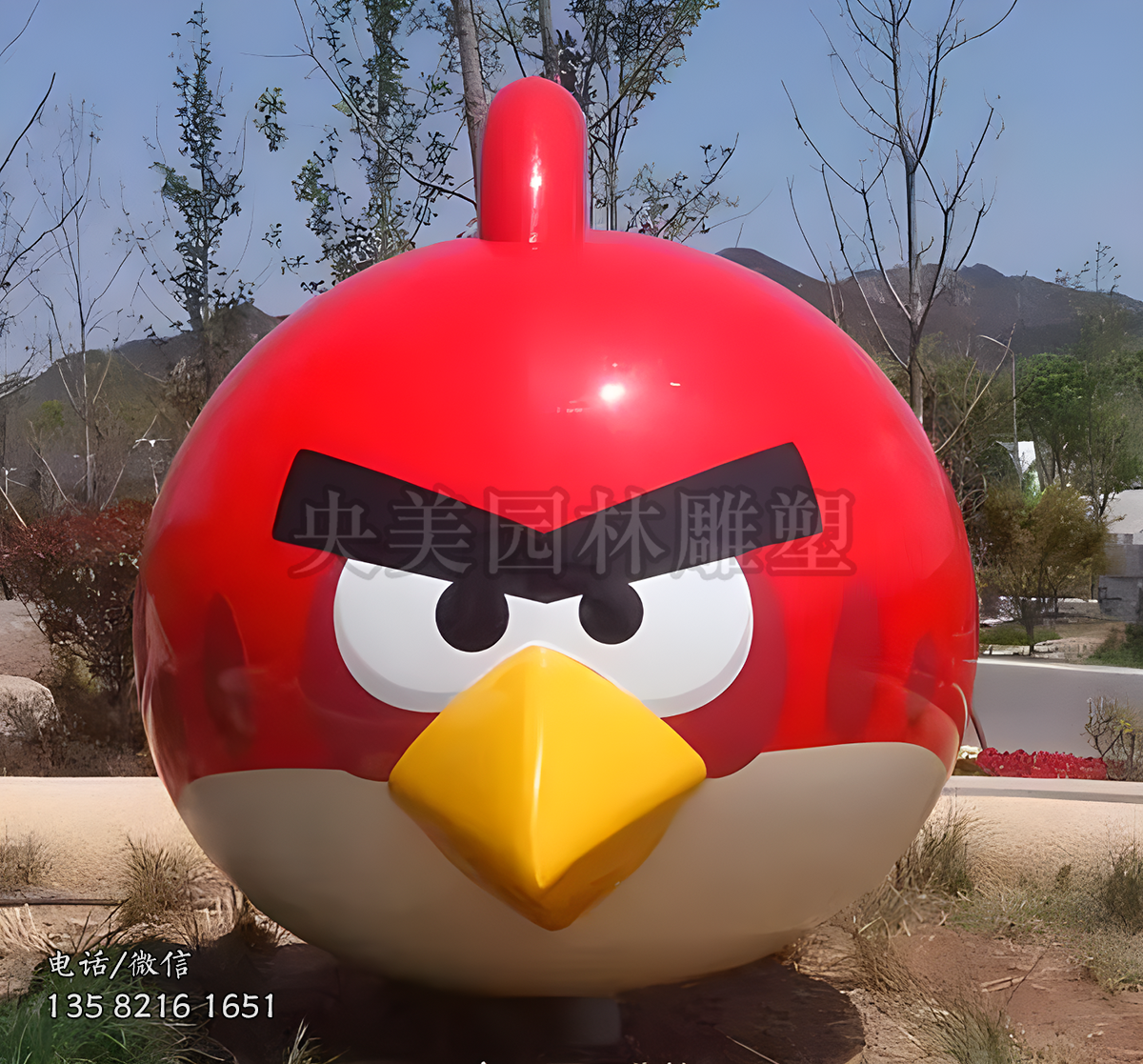玻璃钢愤怒的小鸟卡通雕塑