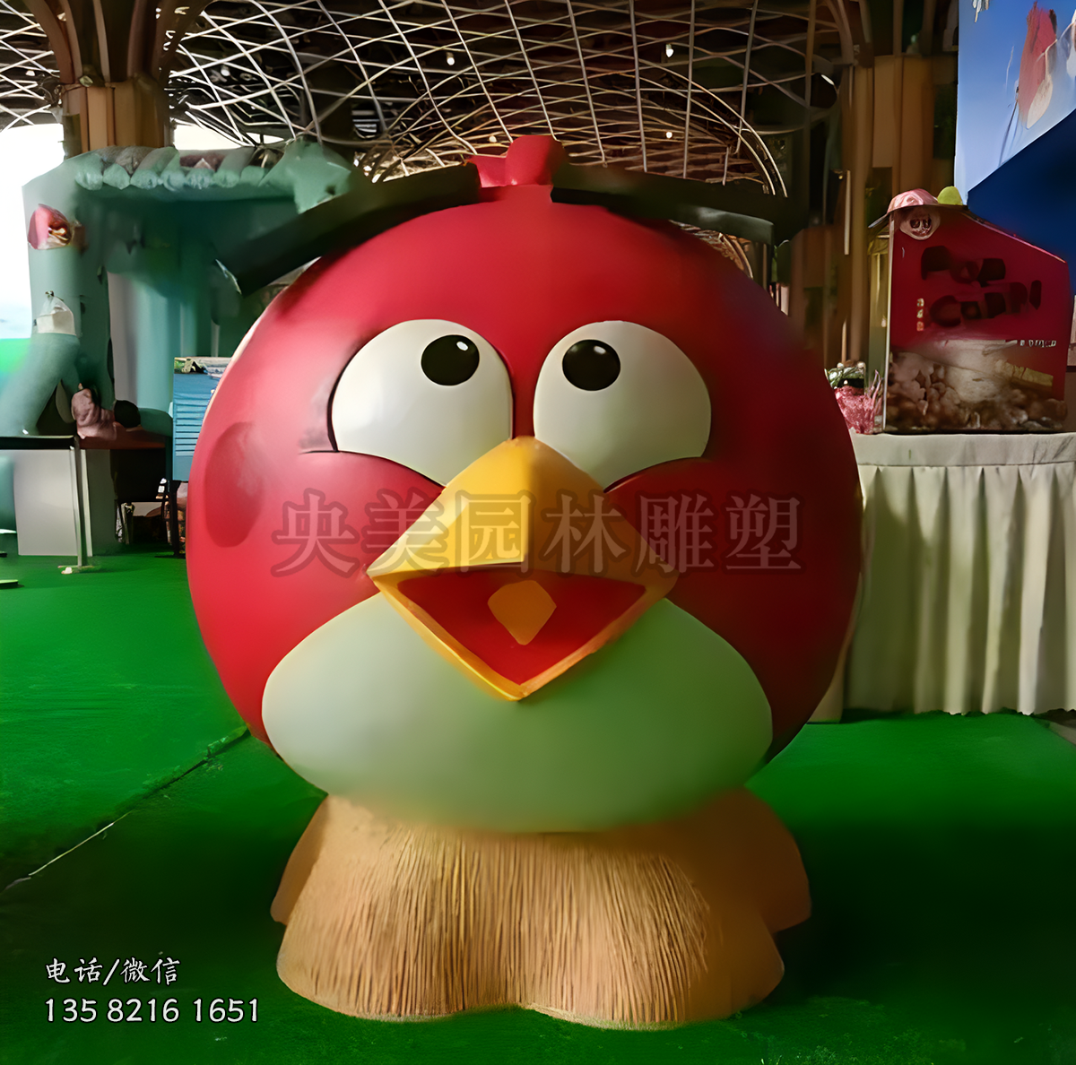 卡通小鸟动物雕塑