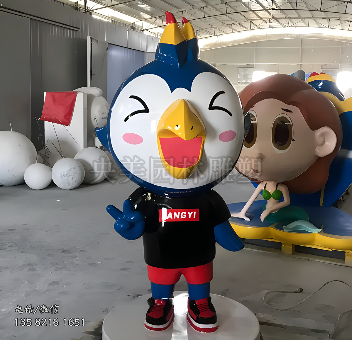 小鸟公仔卡通动物雕塑