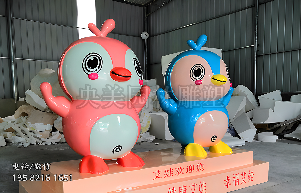 卡通小鸟玻璃钢公仔雕塑