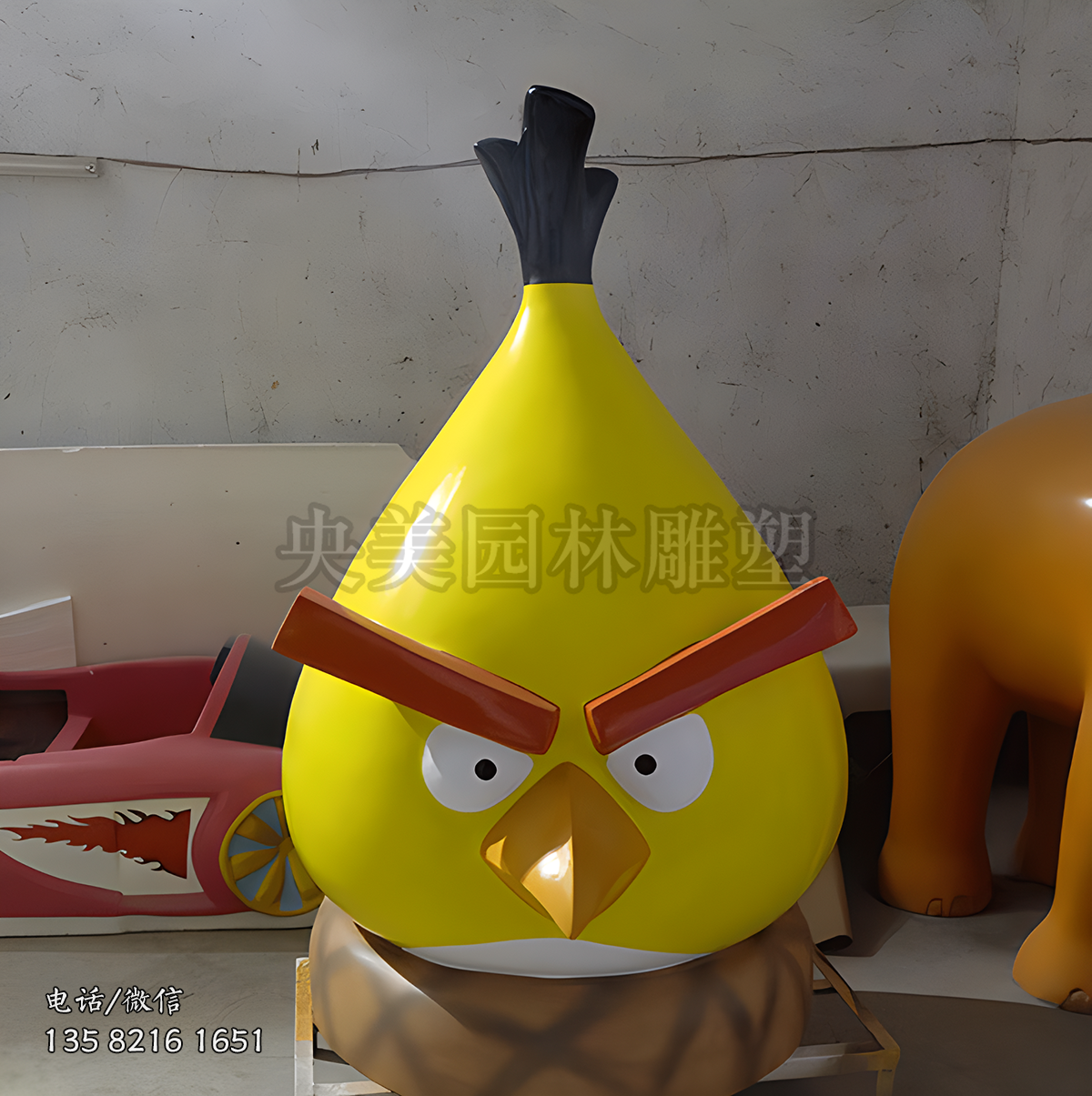 愤怒的小鸟卡通雕塑摆件