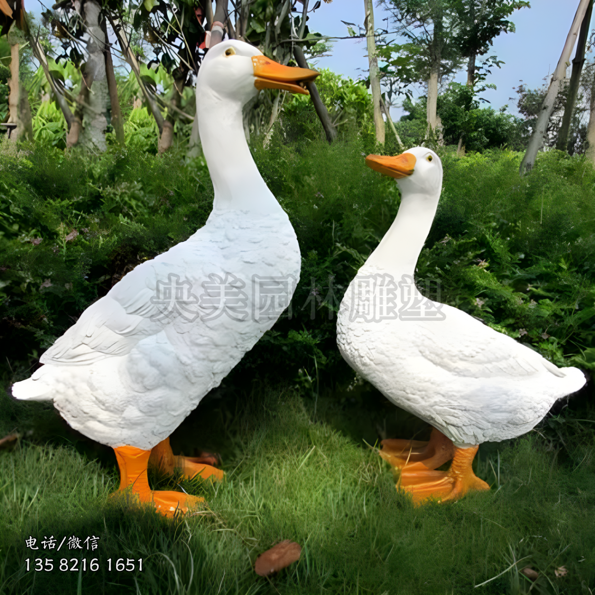 玻璃钢仿真鸭子雕塑