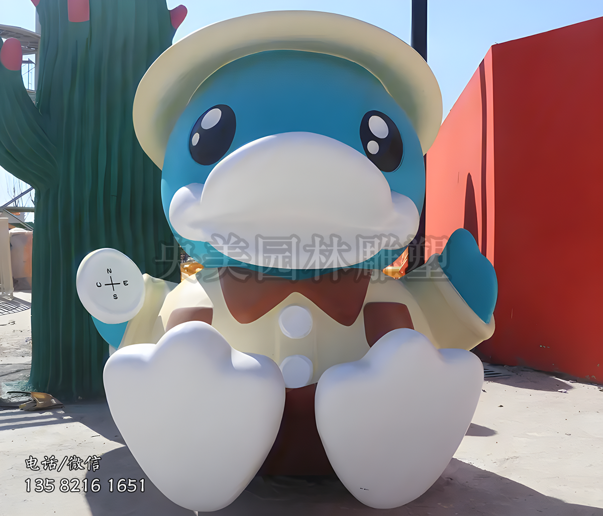 玻璃钢鸭子公仔卡通雕塑
