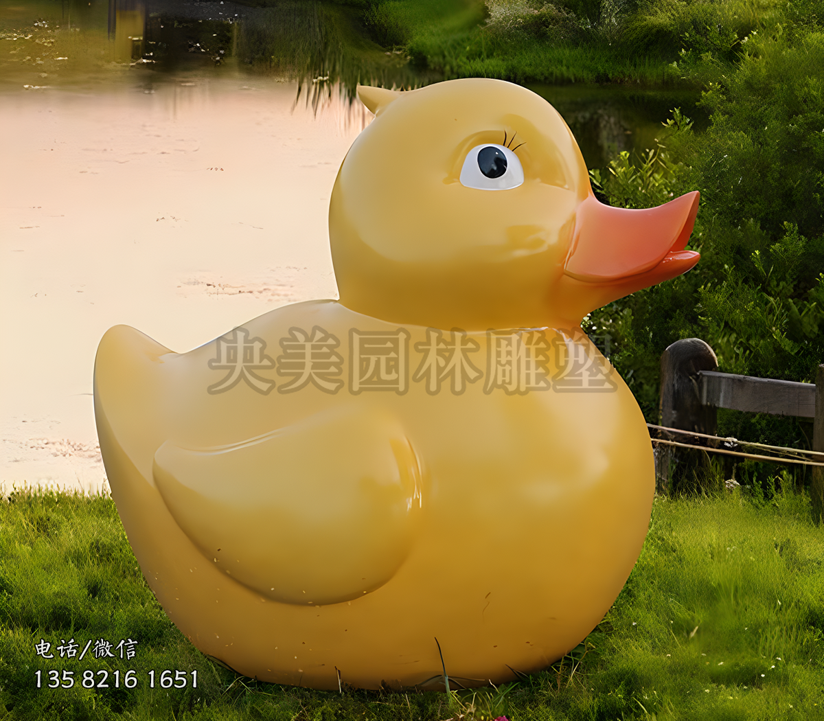 玻璃钢小黄鸭雕塑