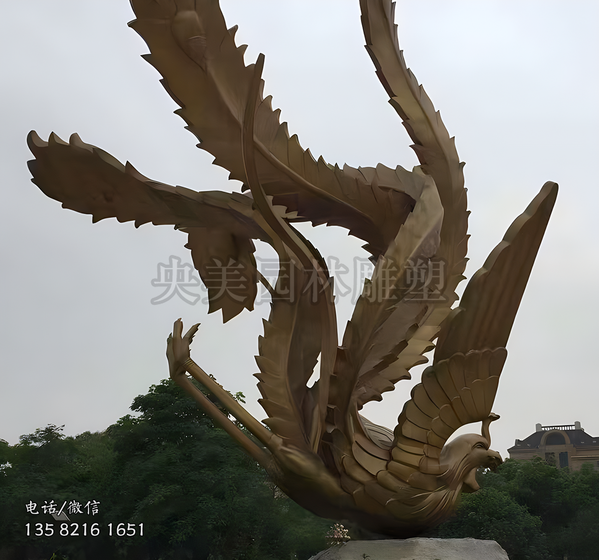 不锈钢锻造凤凰雕塑