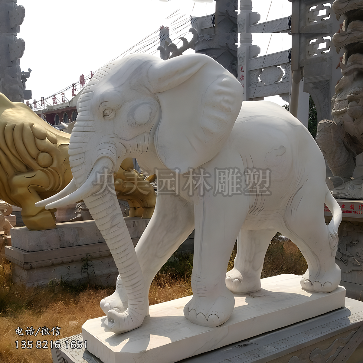 汉白玉大象赢博官网塑
