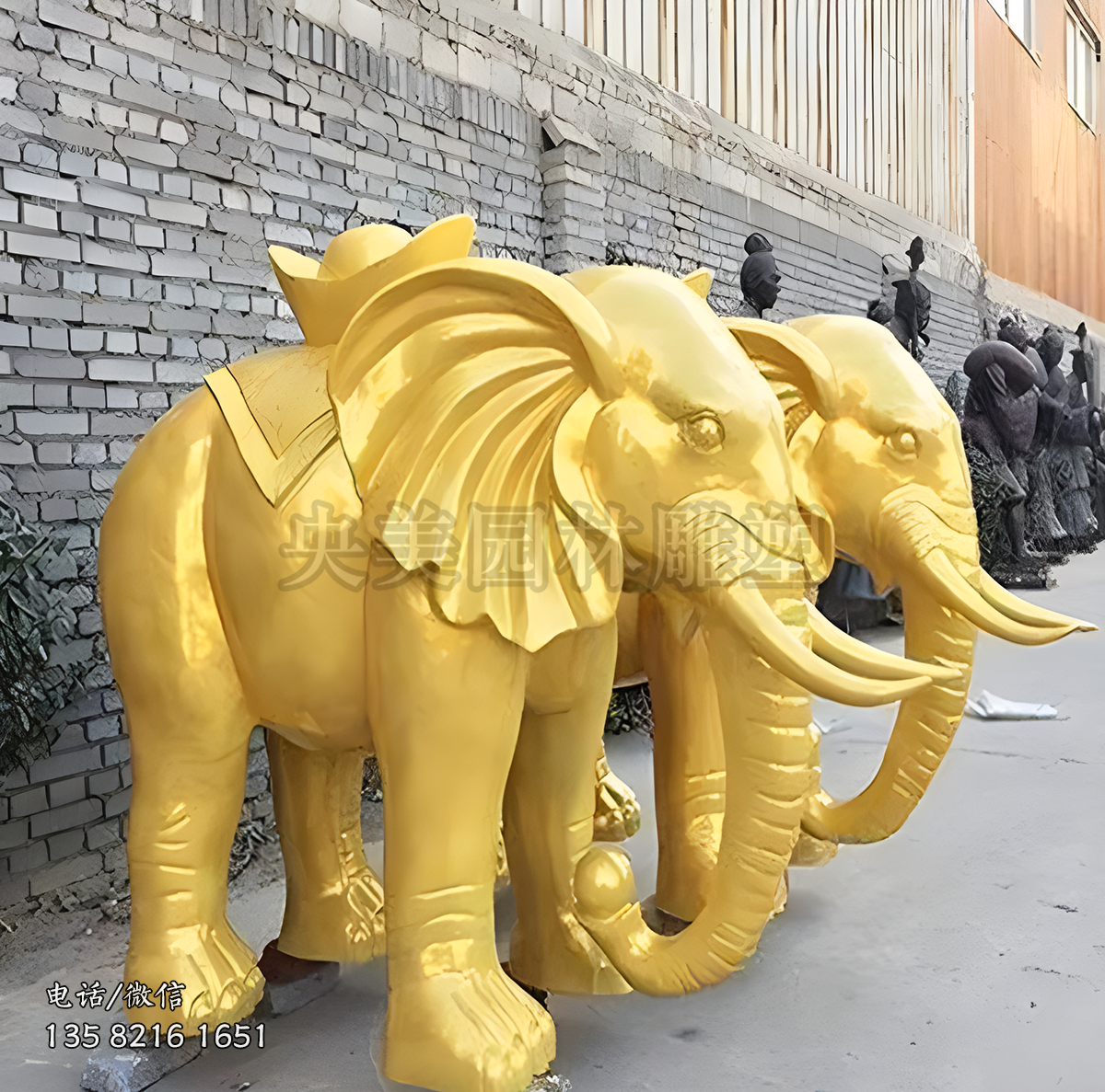 金漆大象铸铜雕塑