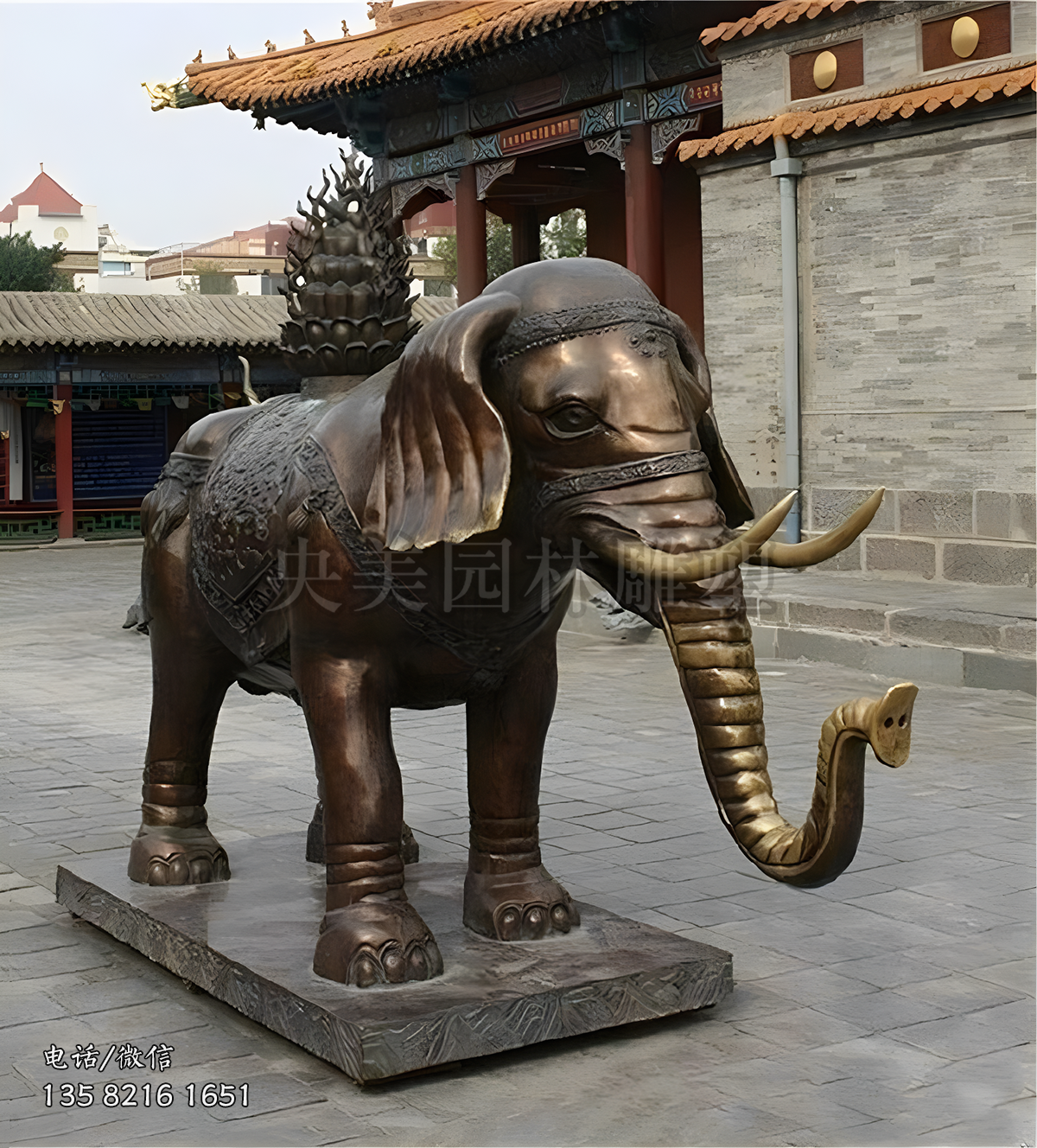 仿古铸铜大象雕塑