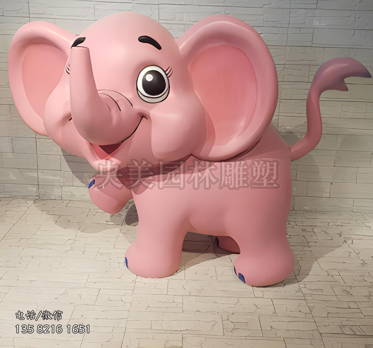 玻璃钢卡通小象雕塑