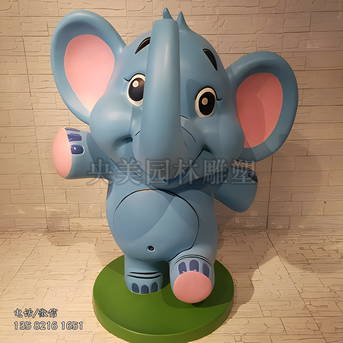 玻璃钢卡通小象公仔雕塑