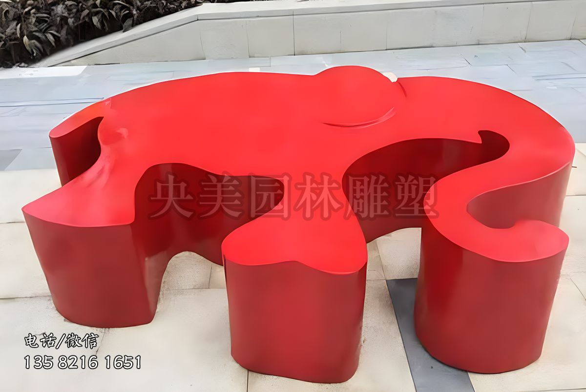 大象截面造型玻璃钢美陈坐凳