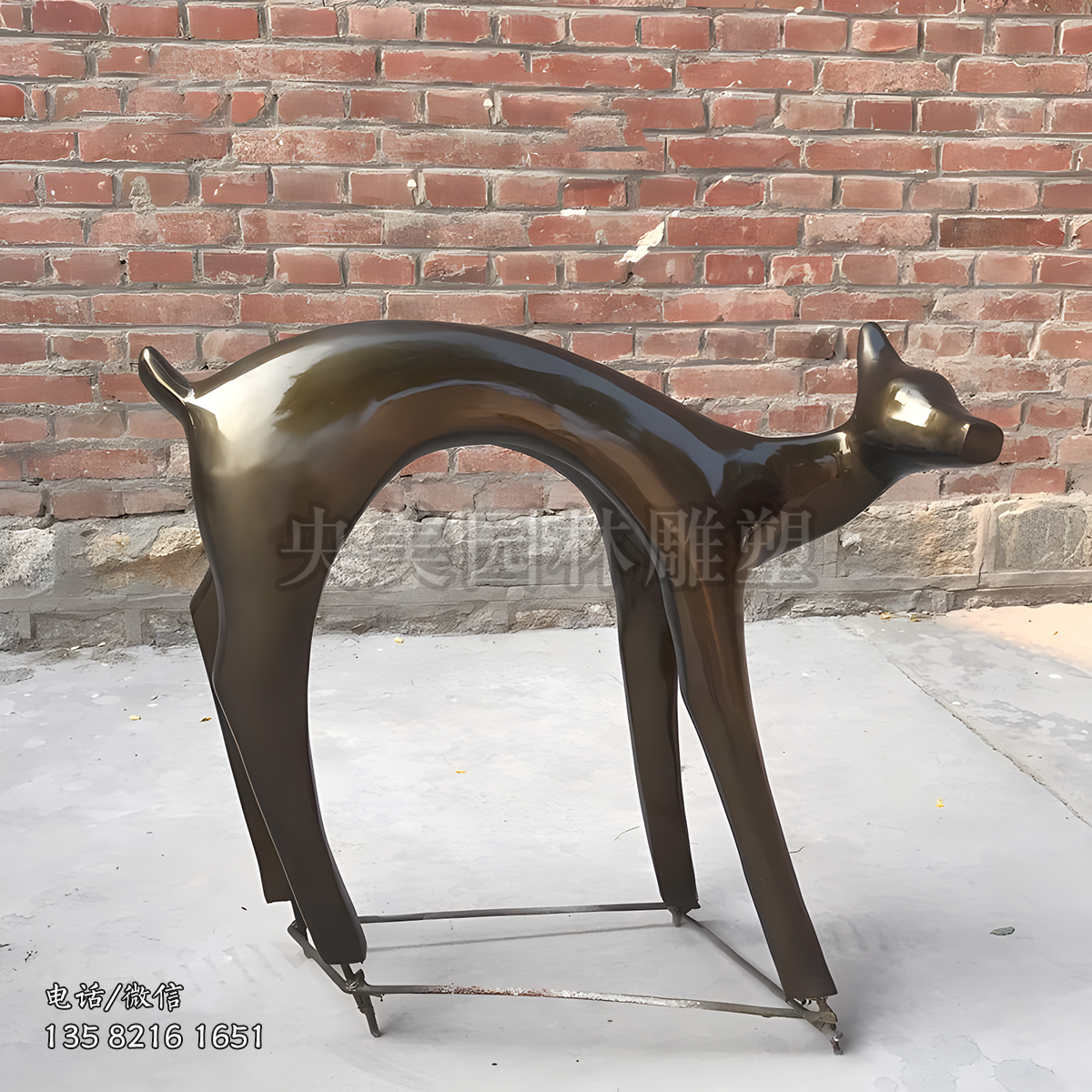抽象玻璃钢小鹿雕塑