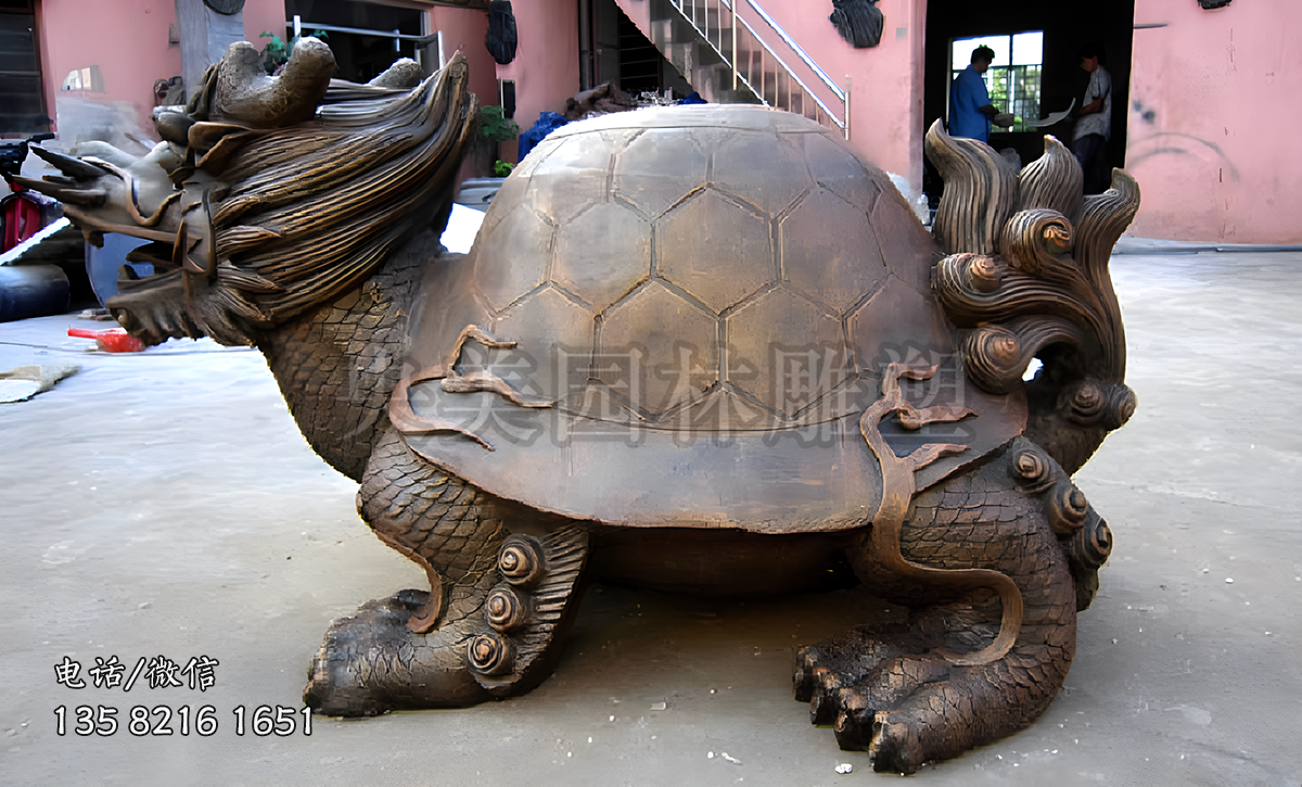 纯铜铸造仿古龙龟雕塑