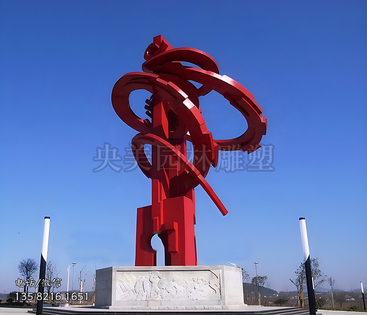 抽象盘龙不锈钢景观雕塑