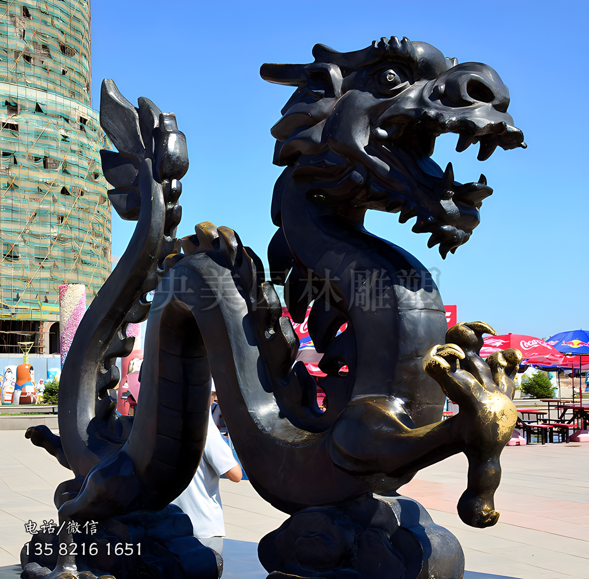 纯铜铸造神龙景观雕塑
