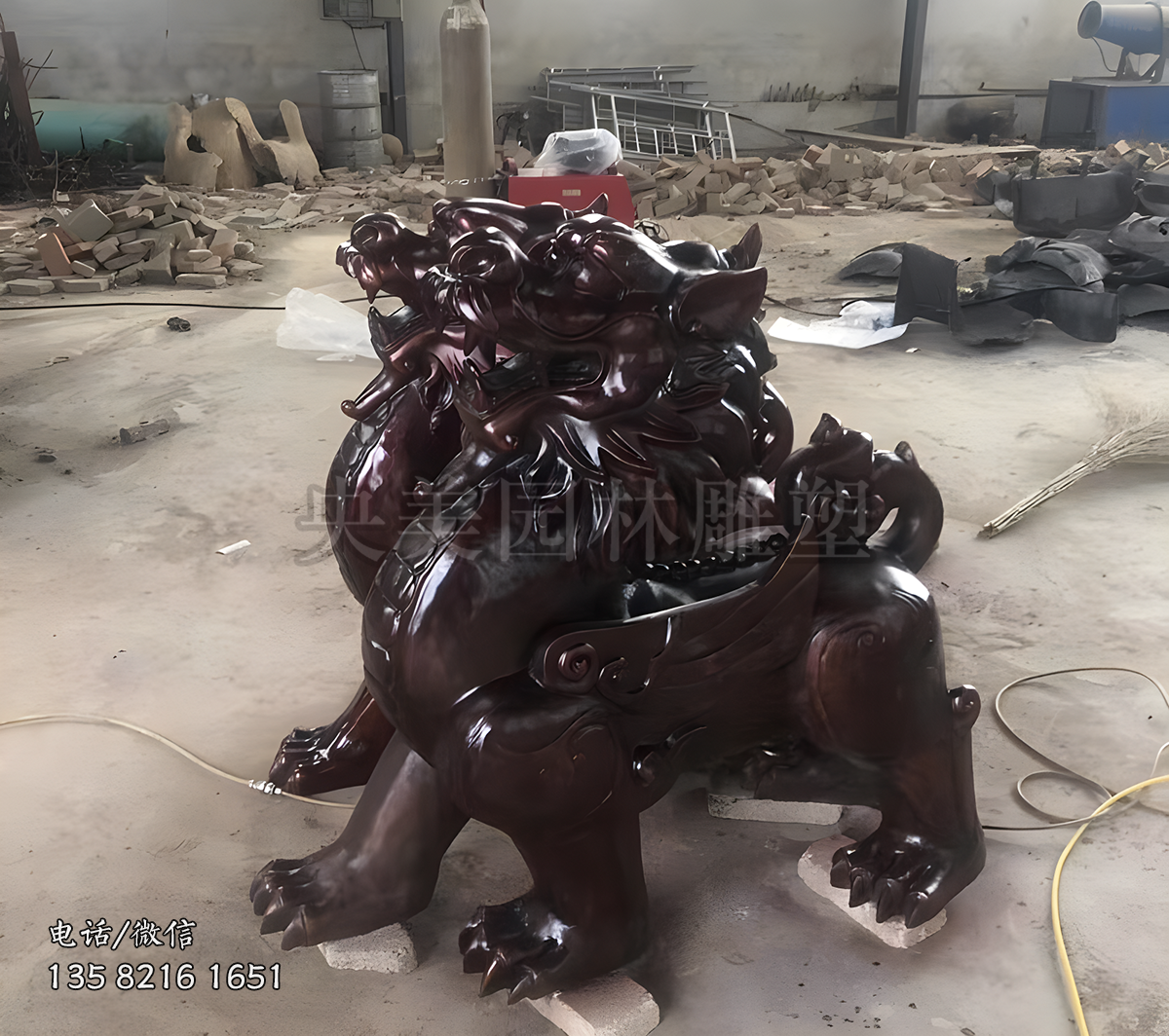 纯铜铸造貔貅铜雕