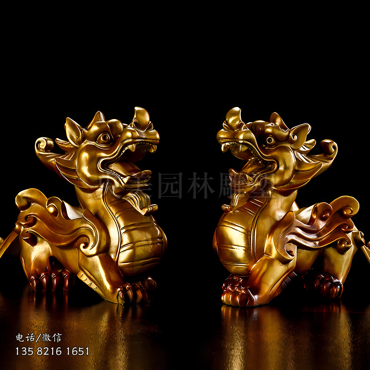 喷金貔貅铜雕风水摆件
