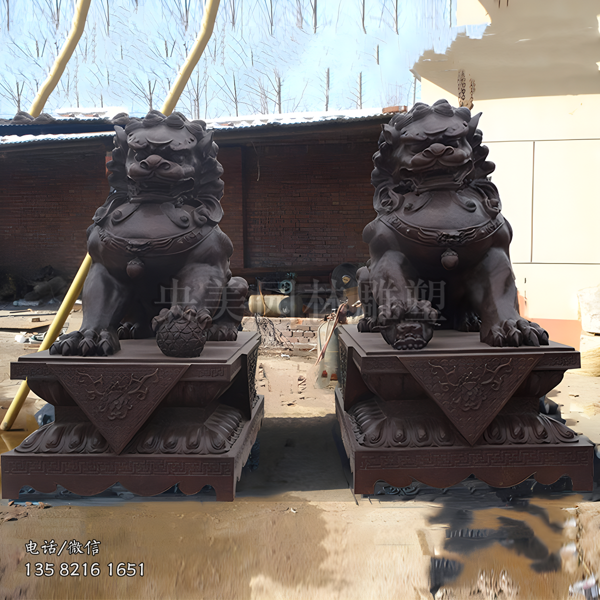铸铜天安门狮子雕塑