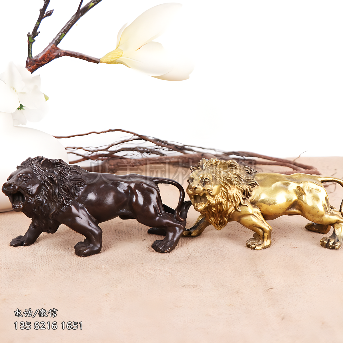 纯铜铸造仿真狮子雕塑