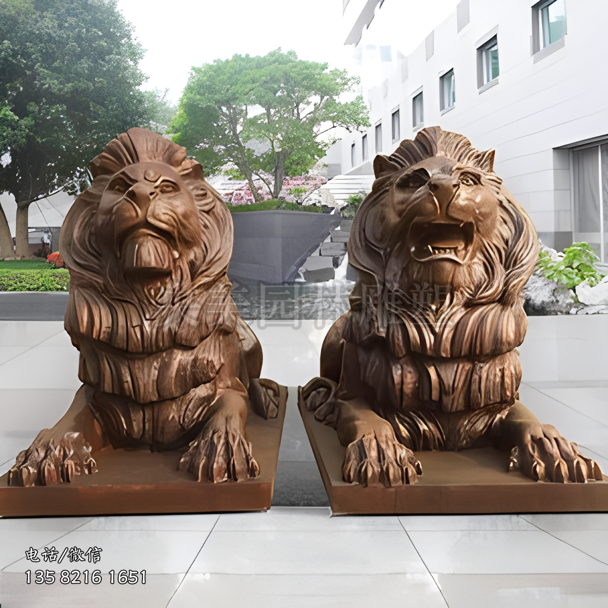 铸铜汇丰爬狮子雕塑