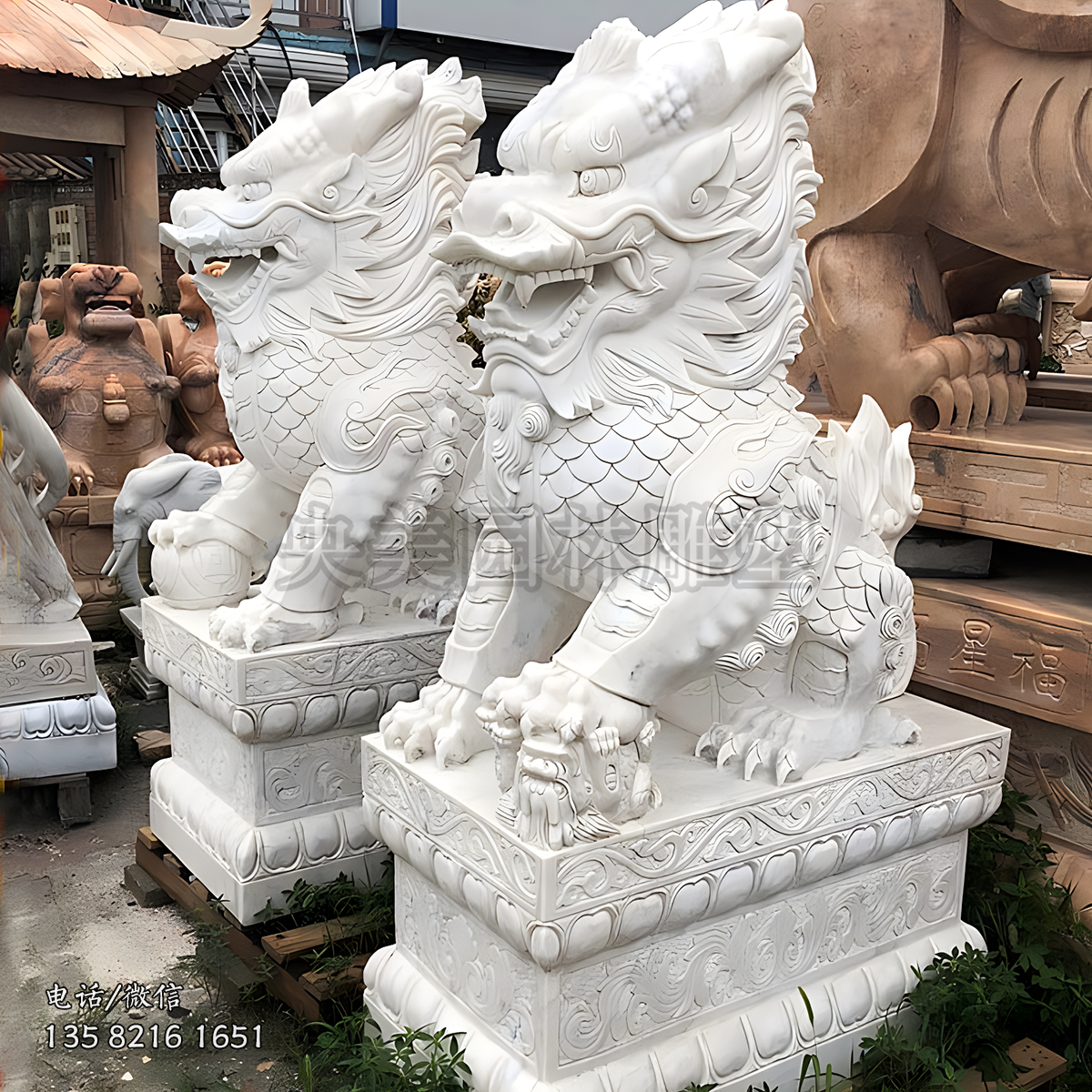 圣兽麒麟汉白玉赢博官网