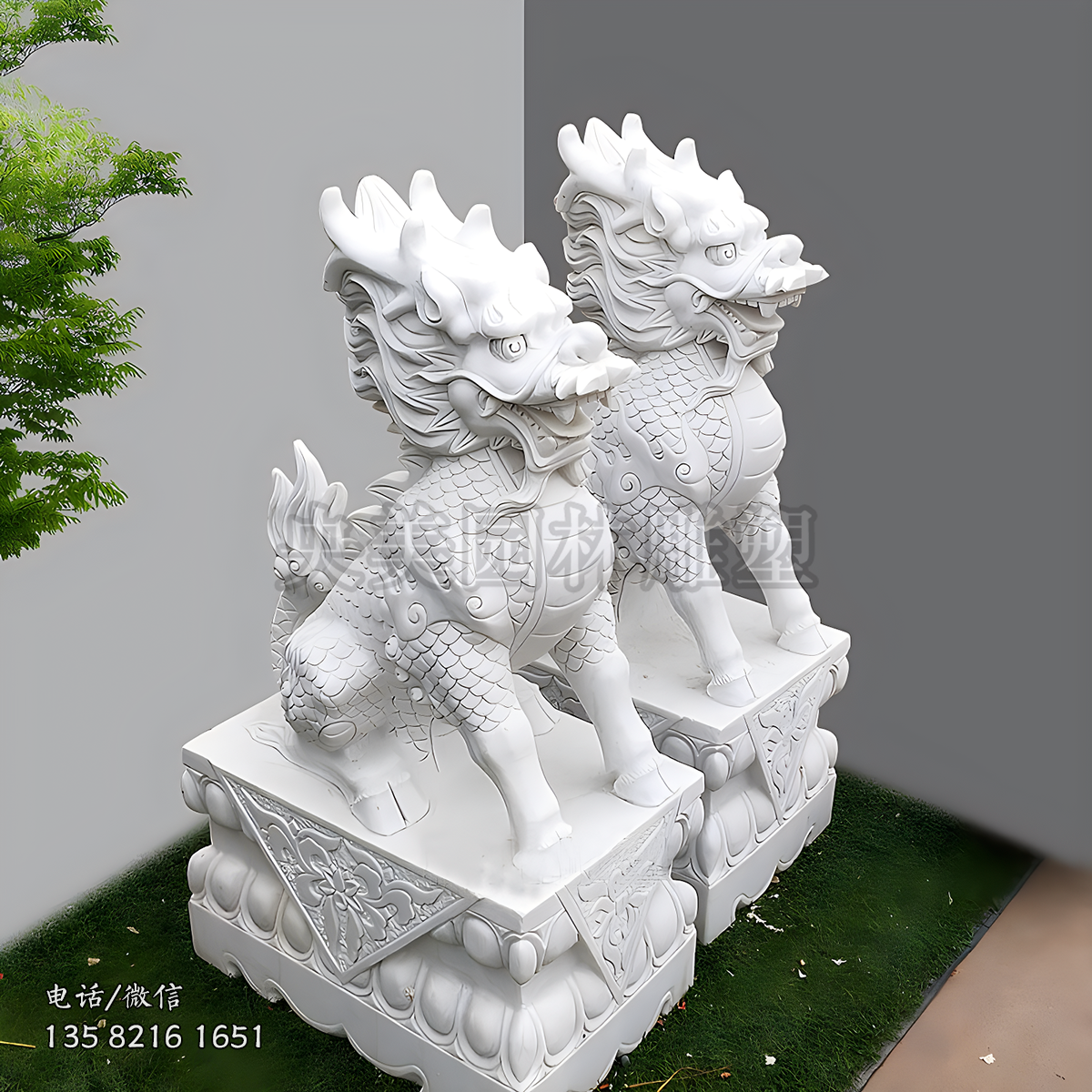 汉白玉大理石瑞兽麒麟赢博官网