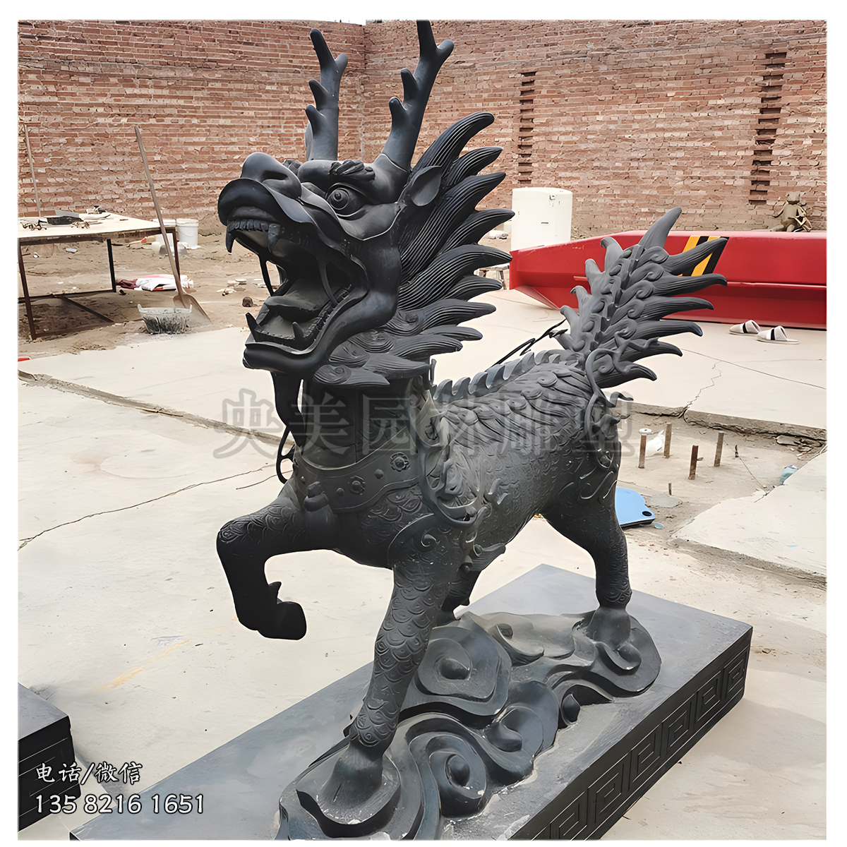 铜麒麟仿古圣兽雕塑