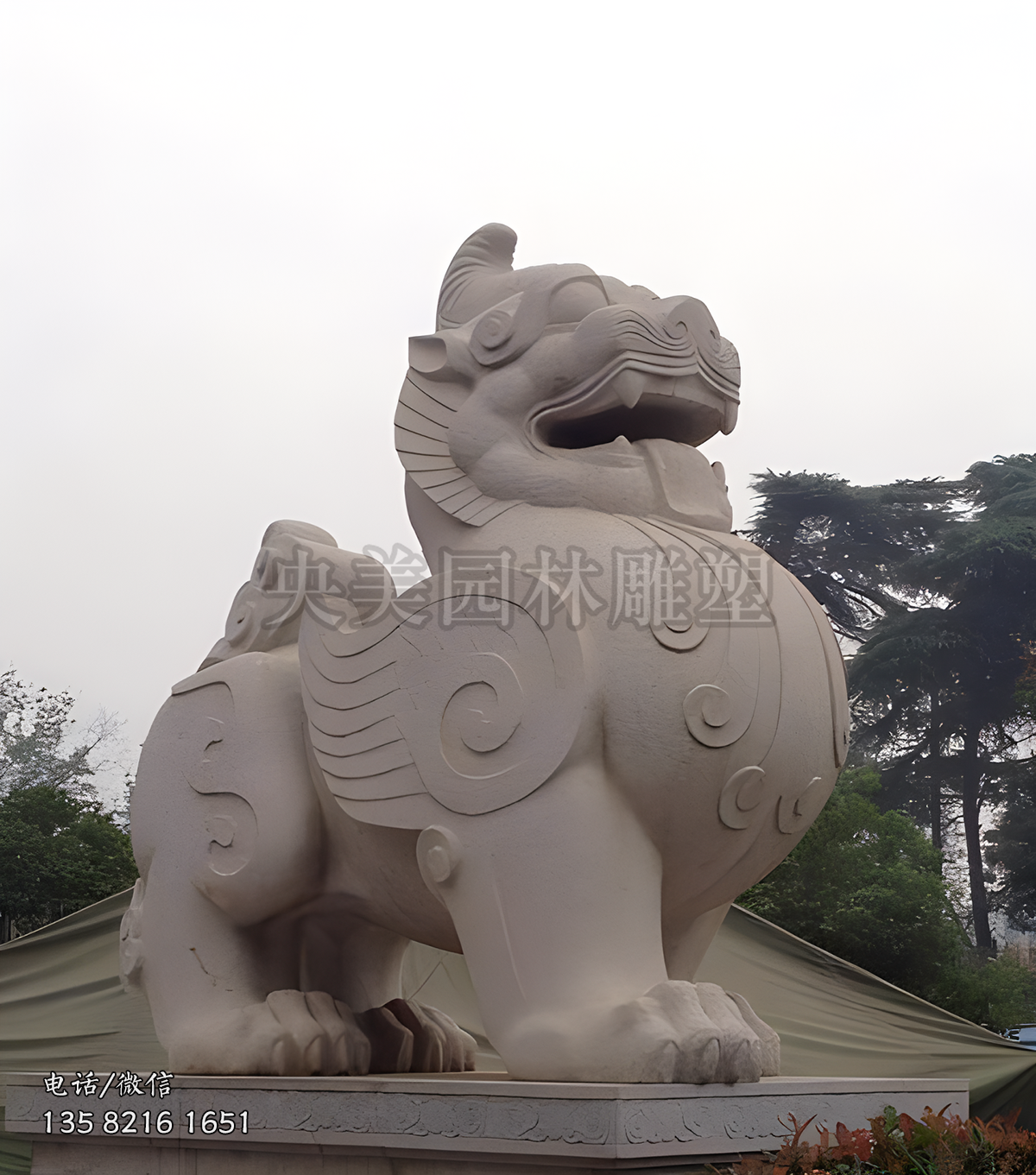 汉白玉獬豸景观赢博官网