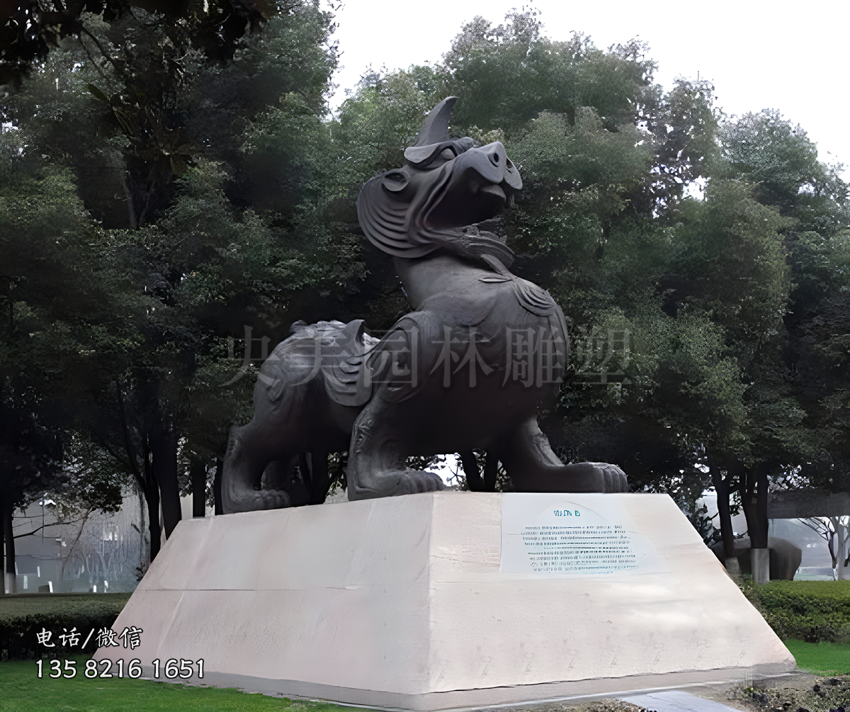 明辨是非神兽獬豸铜雕塑
