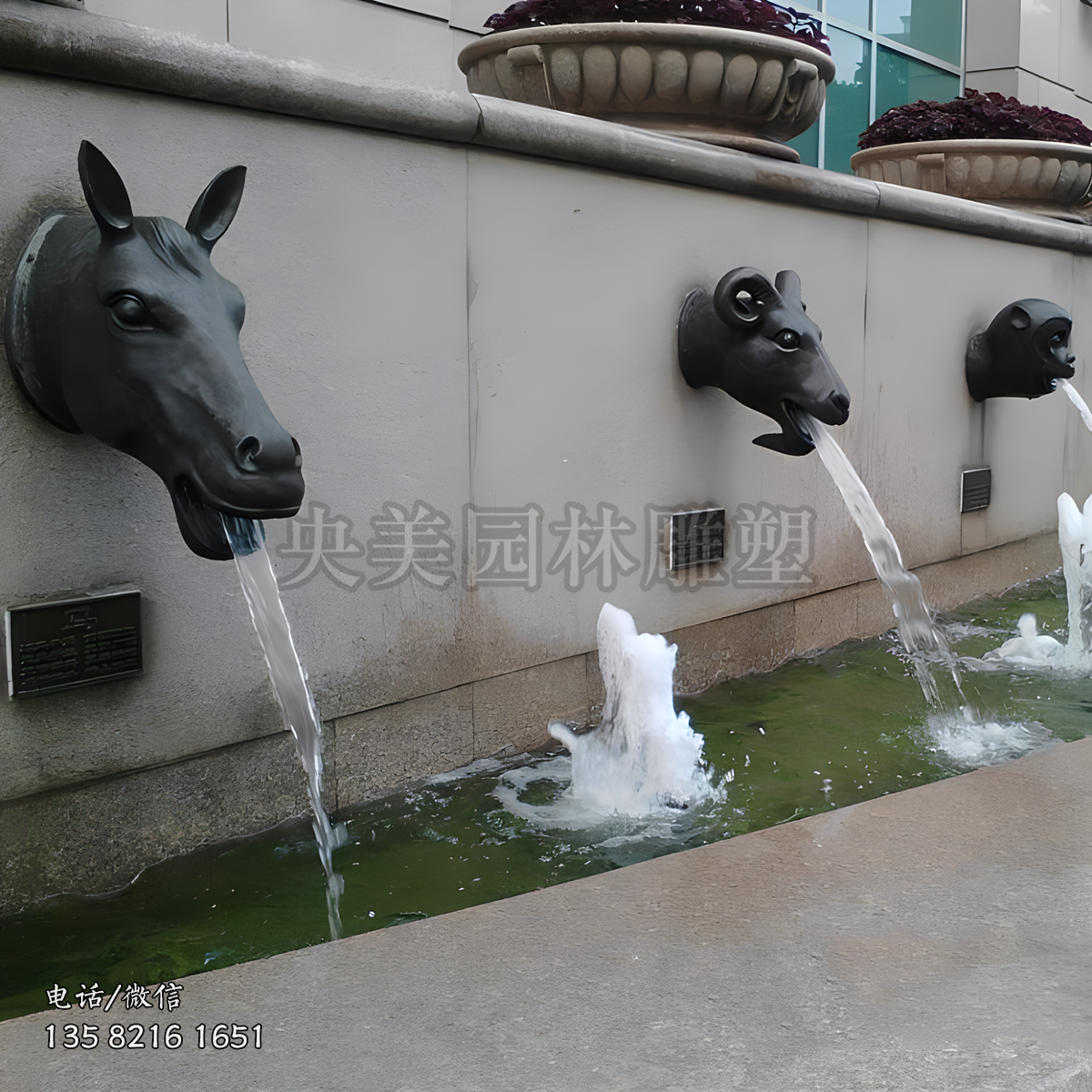 喷水十二生肖兽首铜雕塑